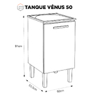 Gabinete De Lavanderia Branco Em Aço 50x50 Cm Com Tanque Sint