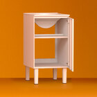 Gabinete De Lavanderia Branco Em Aço 50x50 Cm Com Tanque Sint