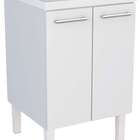 Gabinete De Lavanderia Branco Em Aço 60cm Com Tanque Sintétic