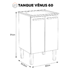 Gabinete De Lavanderia Branco Em Aço 60x50 Cm Com Tanque Sint