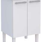 Gabinete De Lavanderia Branco Em Aço 60x50 Cm Com Tanque Sint