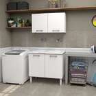 Gabinete De Lavanderia Branco Em Aço Com Tanque Sintético Bra