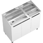 Gabinete De Lavanderia Duplo Branco Em Madeira Com Tanque 114