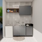 Gabinete De Lavanderia Duplo Chumbo Em Madeira Com Tanque 114