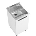Gabinete De Lavanderia Mini Branco Em Madeira Com Tanque 32lt