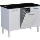 Gabinete De Lavanderia Preto Em Aço Com Tanque Sintético Pret