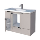 Gabinete De Madeira 80x59x34cm Com Cuba Lavatório Orquídea Nu