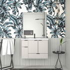 Gabinete De Madeira 80x59x34cm Com Cuba Lavatório Orquídea Nu