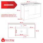 Gabinete De Madeira 80x59x34cm Com Cuba Lavatório Orquídea Nu