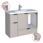 Gabinete De Madeira 80x59x34cm Com Cuba Lavatório Orquídea Nu