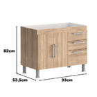 Gabinete De Pia Gemeos 1,00m