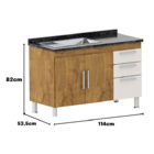 Gabinete De Pia Gemeos 1,20m