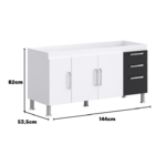 Gabinete De Pia Gemeos 1,50m