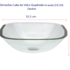Gabinete De Vidro 30 Cm Cuba Quadrada E Torneira Cascata Redo