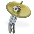 Gabinete De Vidro 30 Cm Cuba Quadrada E Torneira Cascata Redo