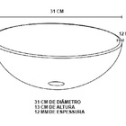 Gabinete De Vidro 40cm Ap Com Cuba Redonda - Ouro Envelhecido