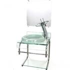 Gabinete De Vidro 40cm Inox Incolor Com Torneira Cascata
