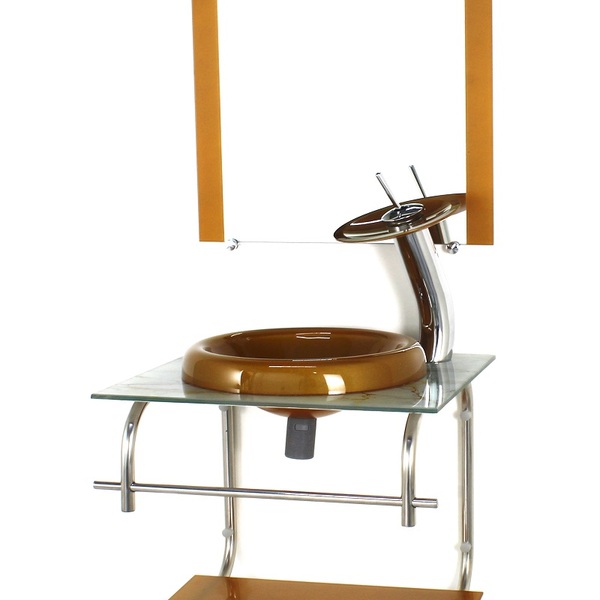 Gabinete De Vidro 40cm Inox Marmore Branco Dourado Com Tornei