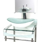 Gabinete De Vidro 40cm Para Banheiro Curvado Duplo Inox Cuba