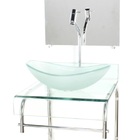 Gabinete De Vidro 40cm Para Banheiro Curvado Duplo Inox Cuba