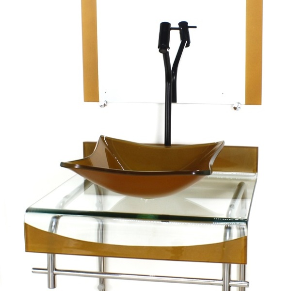 Gabinete De Vidro 40cm Para Banheiro Curvado Duplo Inox Cuba