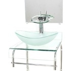 Gabinete De Vidro 40cm Para Banheiro Curvado Duplo Inox Cuba