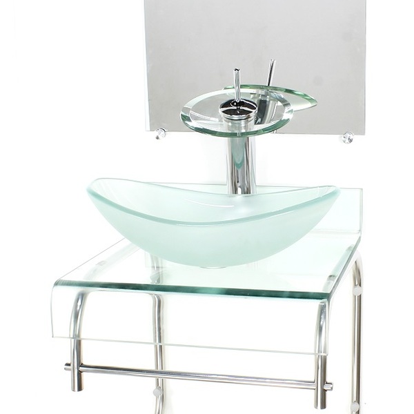 Gabinete De Vidro 40cm Para Banheiro Curvado Duplo Inox Cuba