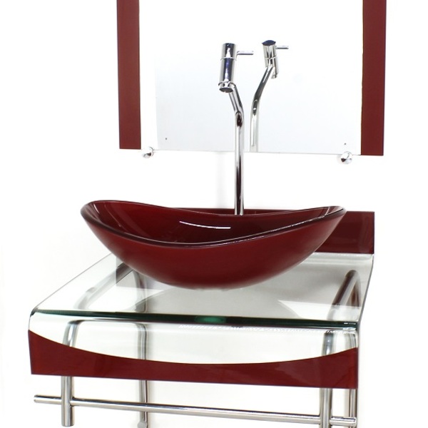 Gabinete De Vidro 40cm Para Banheiro Curvado Duplo Inox Cuba