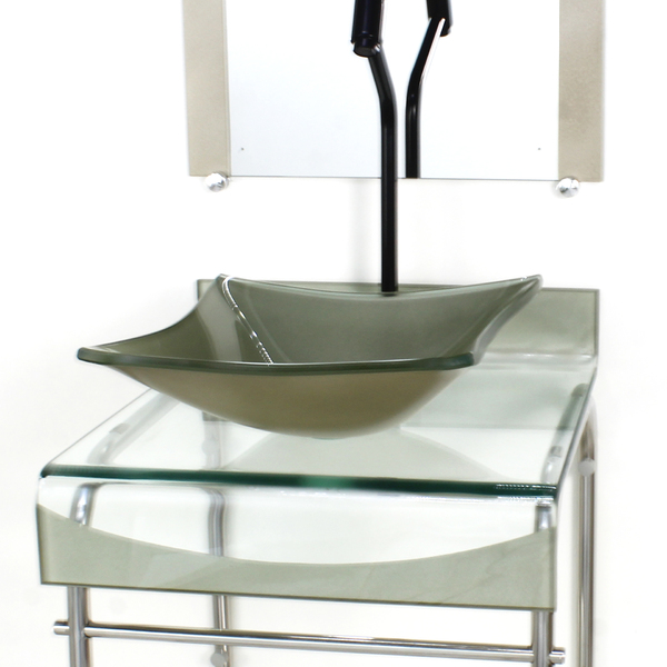 Gabinete De Vidro 40cm Para Banheiro Curvado Duplo Inox Cuba