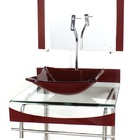 Gabinete De Vidro 40cm Para Banheiro Curvado Duplo Inox Cuba