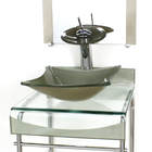 Gabinete De Vidro 40cm Para Banheiro Curvado Duplo Inox Cuba