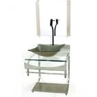 Gabinete De Vidro 40cm Para Banheiro Curvado Duplo Inox Cuba