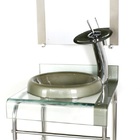 Gabinete De Vidro 40cm Para Banheiro Curvado Duplo Inox Cuba