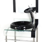 Gabinete De Vidro 40cm Para Banheiro Curvado Duplo Inox Cuba