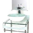 Gabinete De Vidro 40cm Para Banheiro Curvado Duplo Inox Cuba