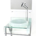 Gabinete De Vidro 40cm Para Banheiro Curvado Duplo Pc Cuba Ch