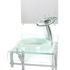 Gabinete De Vidro 40cm Para Banheiro Curvado Duplo Pc Cuba Ch