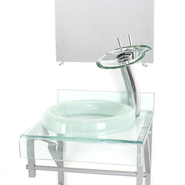 Gabinete De Vidro 40cm Para Banheiro Curvado Duplo Pc Cuba Ch