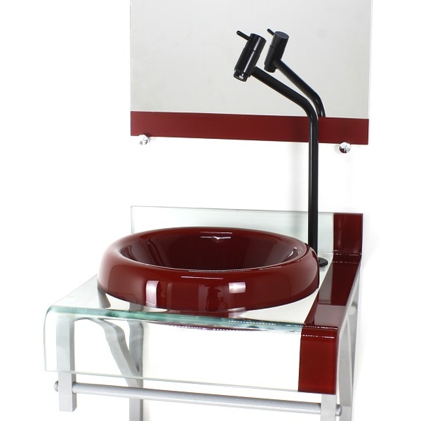 Gabinete De Vidro 40cm Para Banheiro Curvado Duplo Pc Cuba Ch