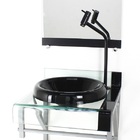 Gabinete De Vidro 40cm Para Banheiro Curvado Duplo Pc Cuba Ch