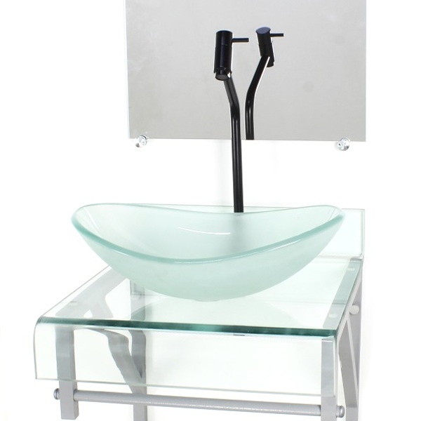 Gabinete De Vidro 40cm Para Banheiro Curvado Duplo Pc Cuba Ov