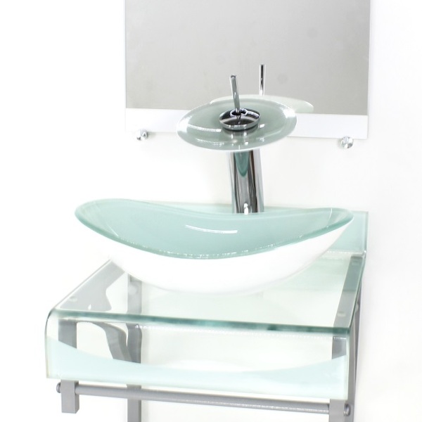 Gabinete De Vidro 40cm Para Banheiro Curvado Duplo Pc Cuba Ov