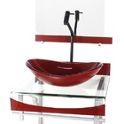 Gabinete De Vidro 40cm Para Banheiro Curvado Duplo Pc Cuba Ov