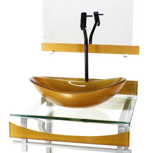 Gabinete De Vidro 40cm Para Banheiro Curvado Duplo Pc Cuba Ov