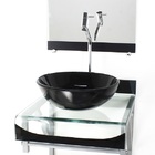 Gabinete De Vidro 40cm Para Banheiro Curvado Duplo Pc Cuba Re