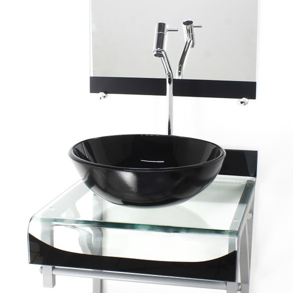 Gabinete De Vidro 40cm Para Banheiro Curvado Duplo Pc Cuba Re