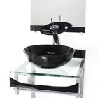 Gabinete De Vidro 40cm Para Banheiro Curvado Duplo Pc Cuba Re