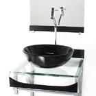 Gabinete De Vidro 40cm Para Banheiro Curvado Duplo Pc Cuba Re