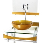 Gabinete De Vidro 40cm Para Banheiro Curvado Duplo Pc Cuba Re