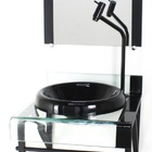 Gabinete De Vidro 40cm Para Banheiro Curvado Duplo Pp Cuba Ch